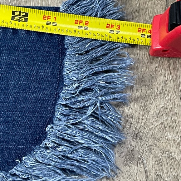 INC International Concepts Dark Blue Straight Leg Jeans with Frayed Hem - Picture 16 of 16